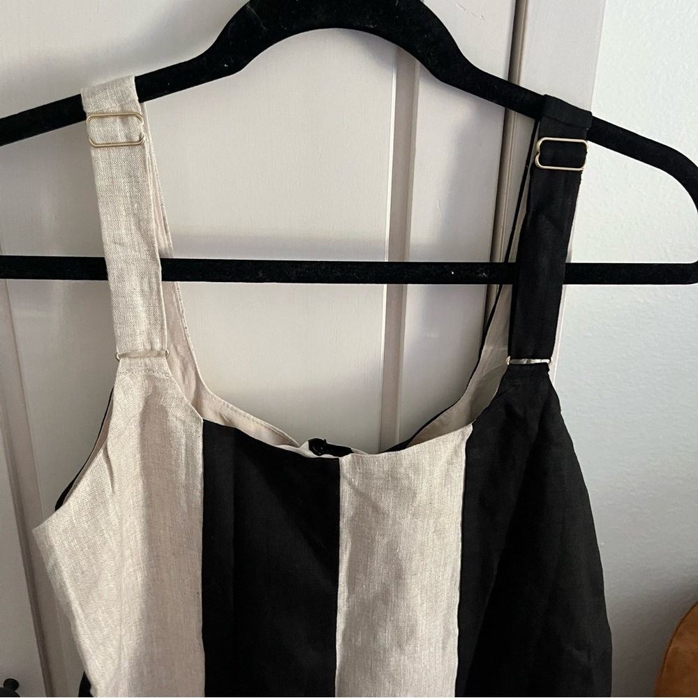 DISSH | AGI NATURAL COLOR BLOCK LINEN MINI DRESS - Picture 10 of 12